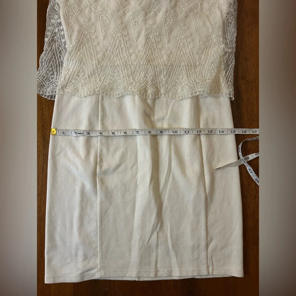 American Eagle Ivory Lace Overlay Dress– Size 6 | Embroidered | Boho Cottagecore - Picture 16 of 16